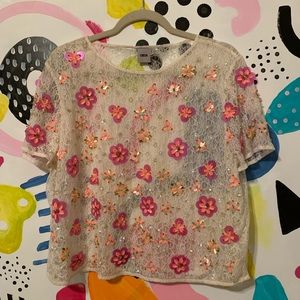 ASOS Embellished Floral Lace Top